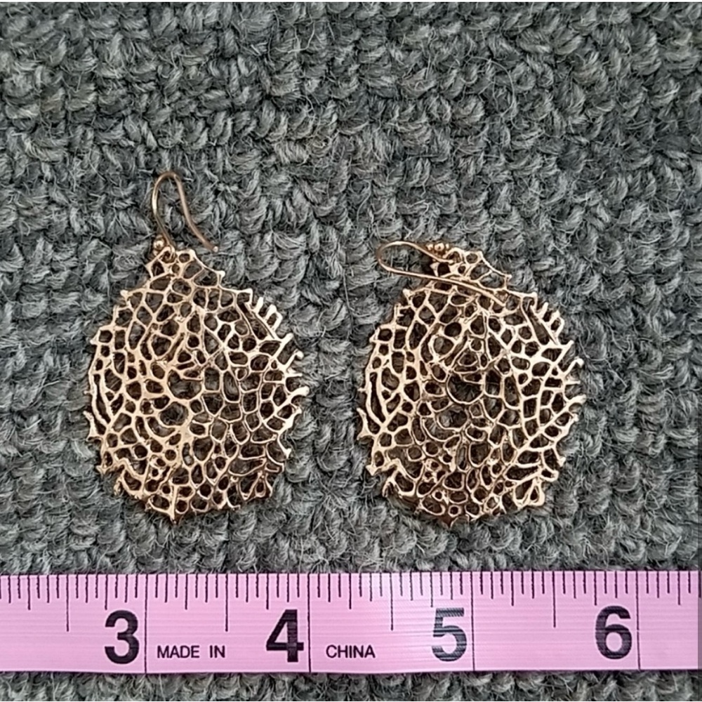 Henri Bendel Statement Earrings Dangling Rose Gold - image 3